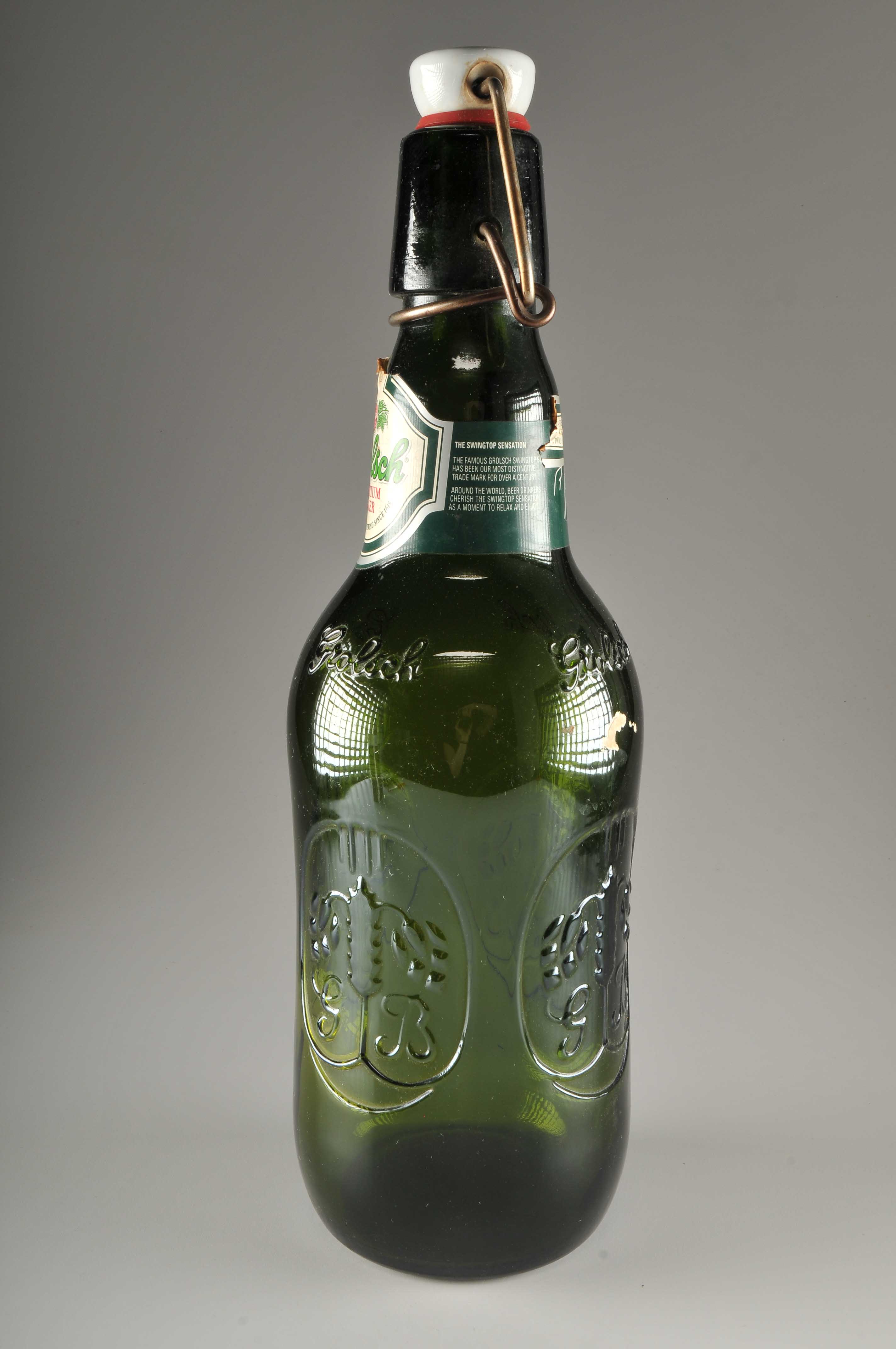 Large Glass Advertising Bottle of Grolsch Beer
