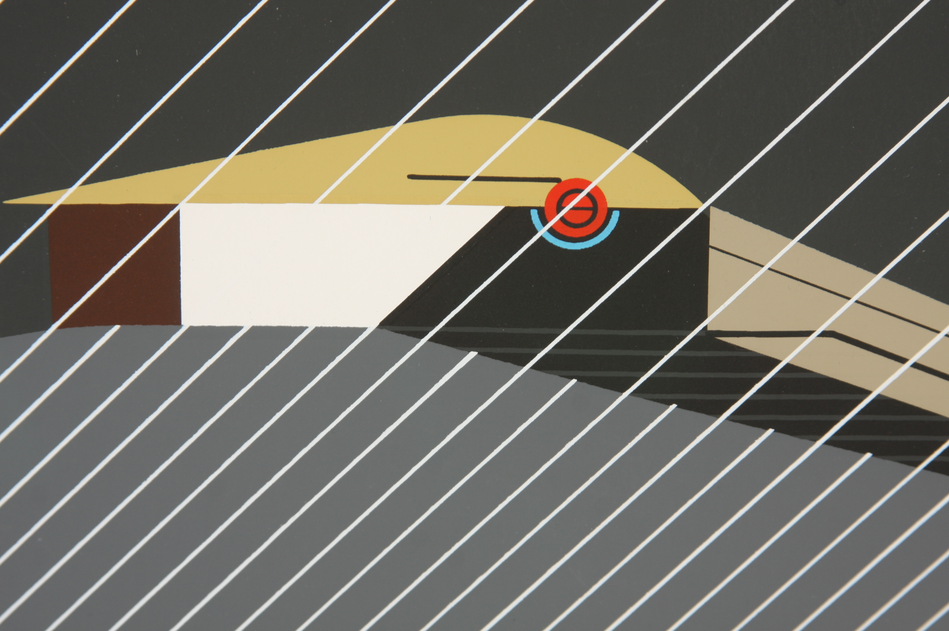 Charley Harper, Pelican in a Downpour Serigraph