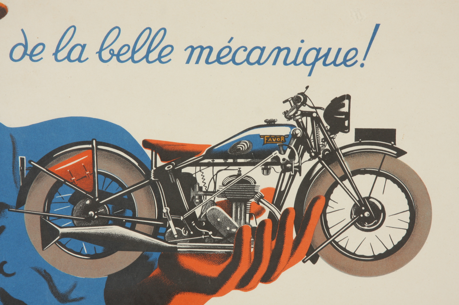 Reproduction 1937 French Cycle Favor Motos Stone Lithography Poster