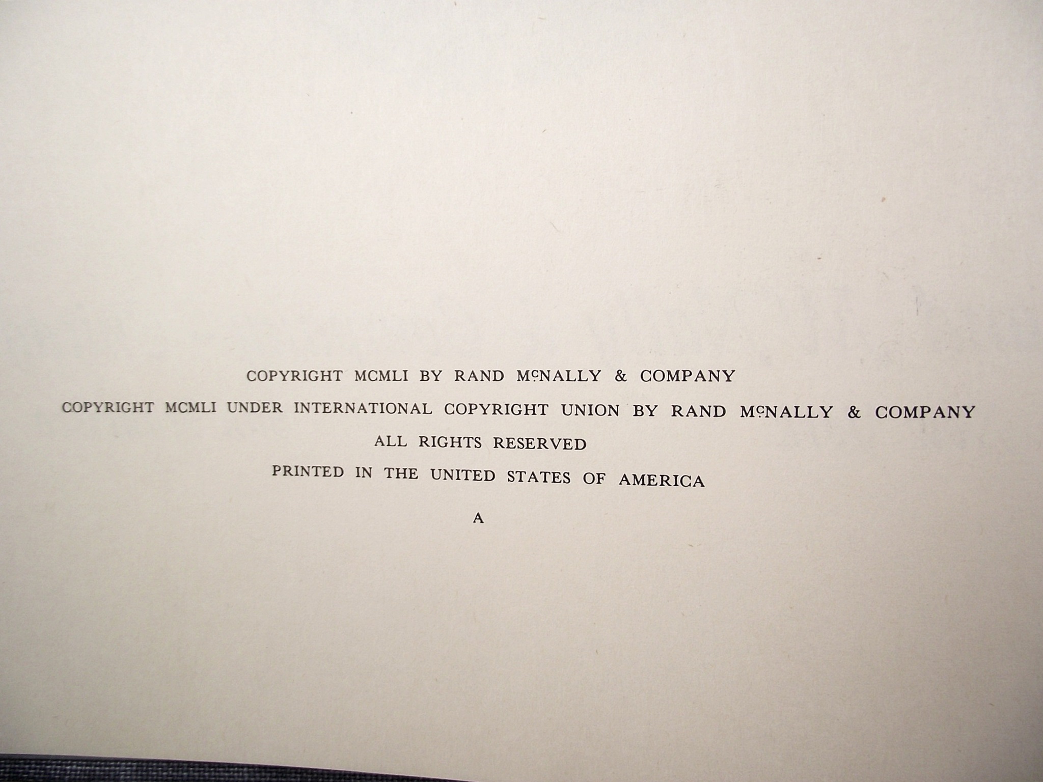 1951 Rand McNally World Atlas.