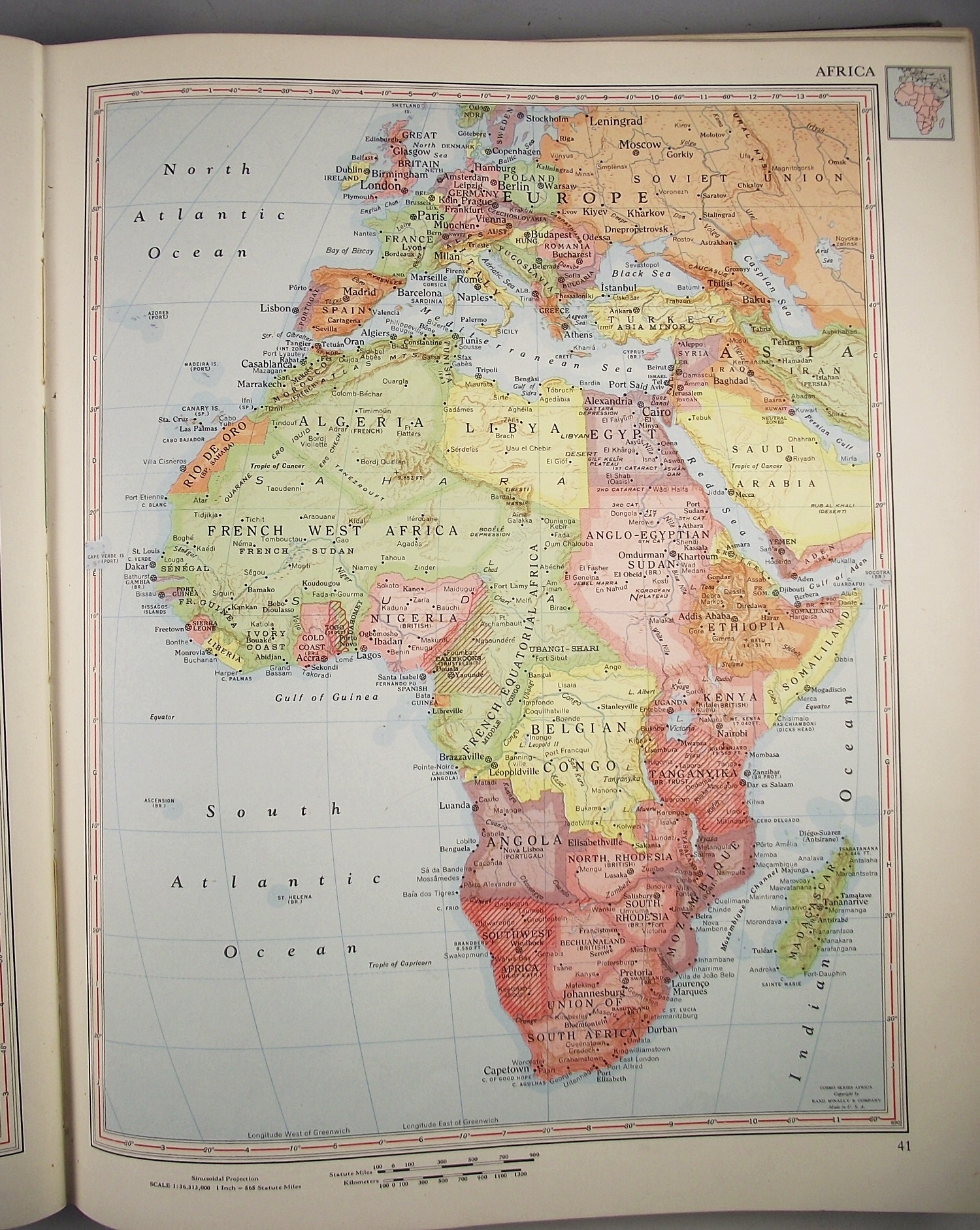 1951 Rand McNally World Atlas.