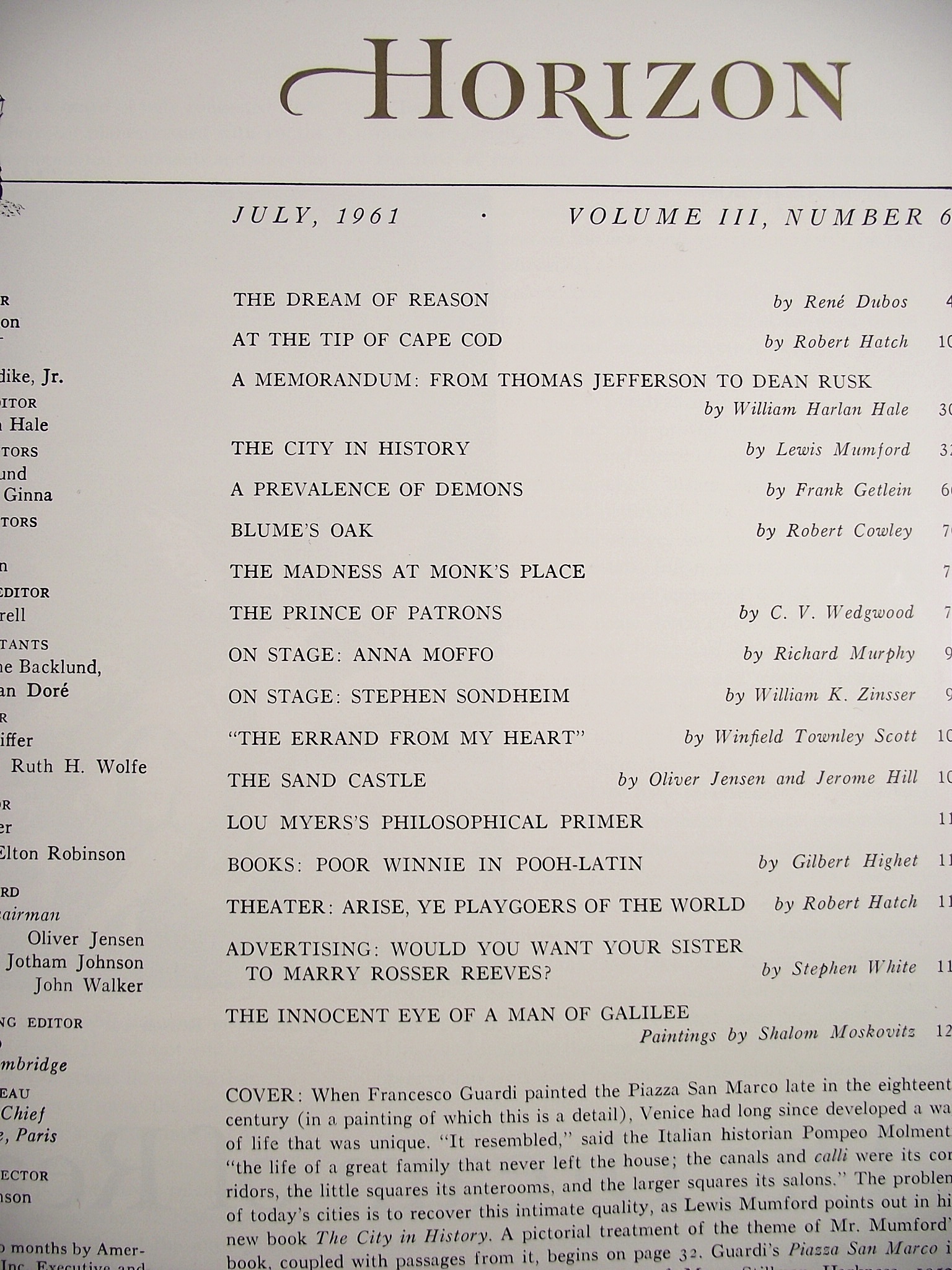 Group of "Horizon" books.