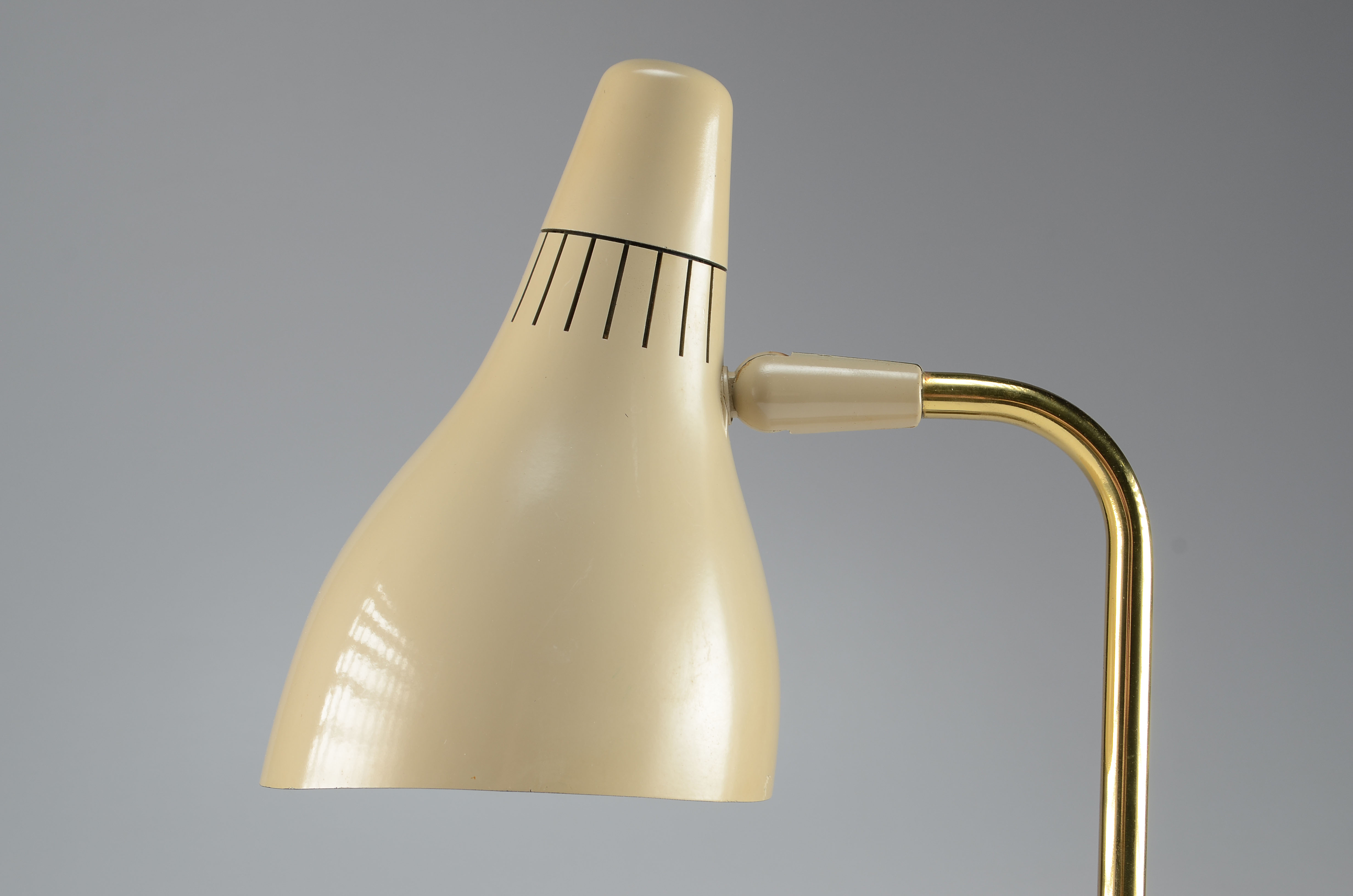 Industrial Table Lamp in Gold and Neutral Tones