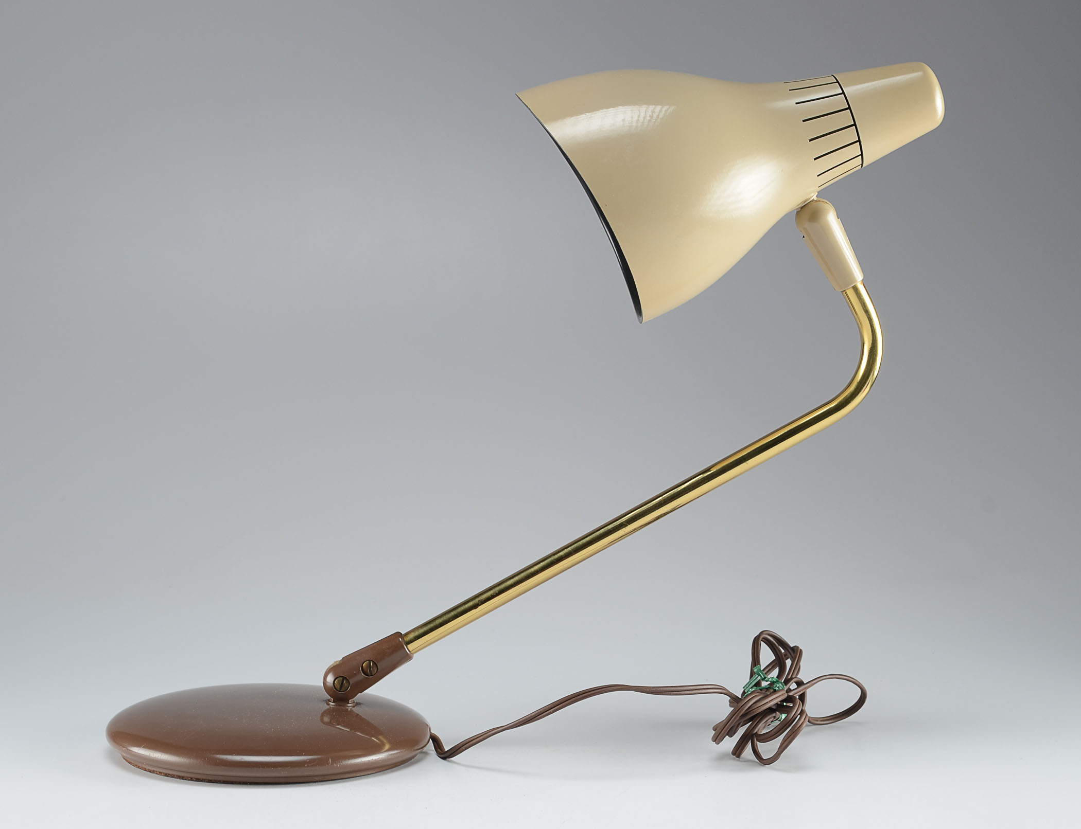 Industrial Table Lamp in Gold and Neutral Tones