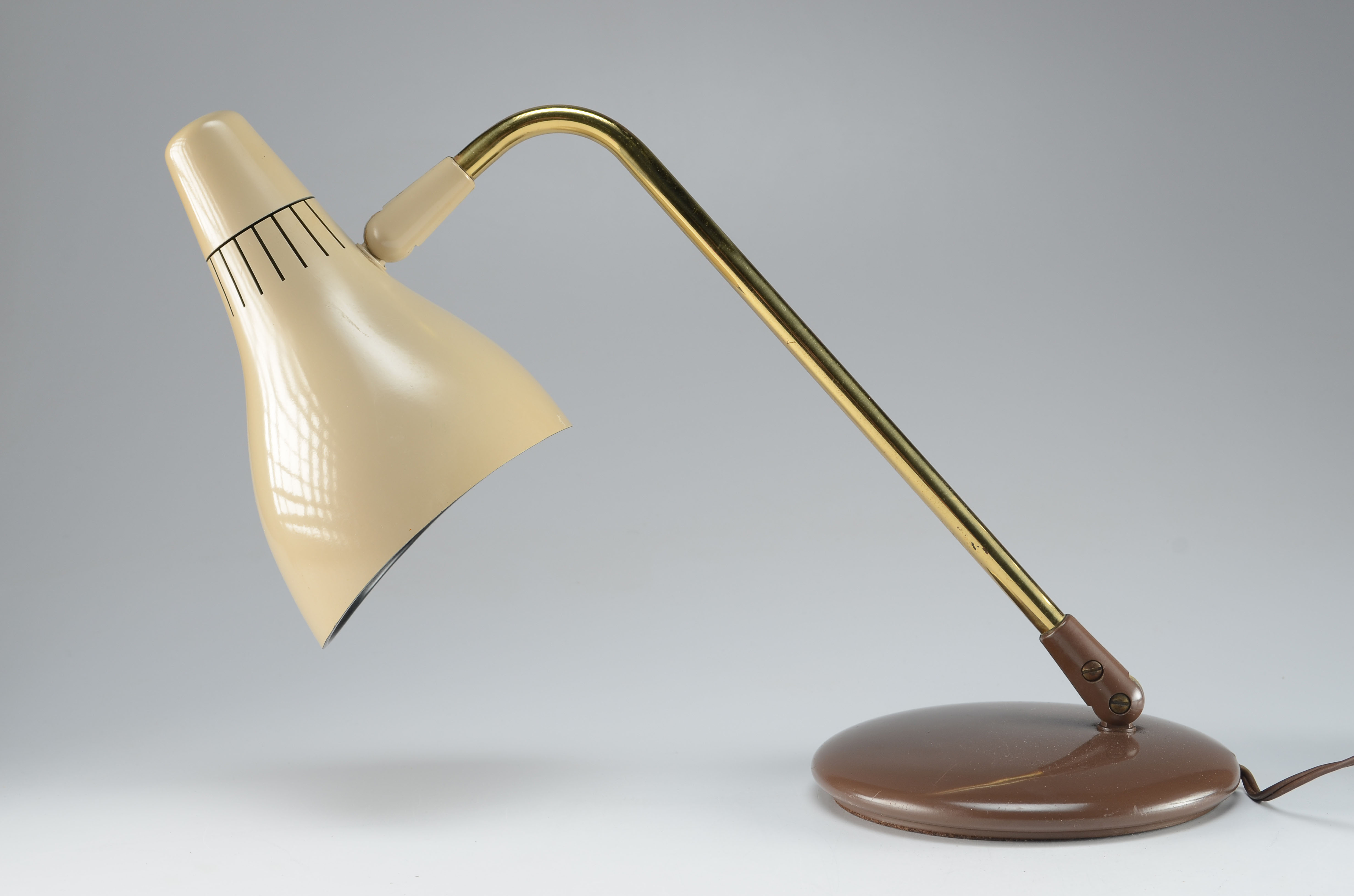 Industrial Table Lamp in Gold and Neutral Tones