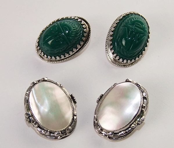 Two pair of vintage Whiting & Davis Co. clip back earrings 