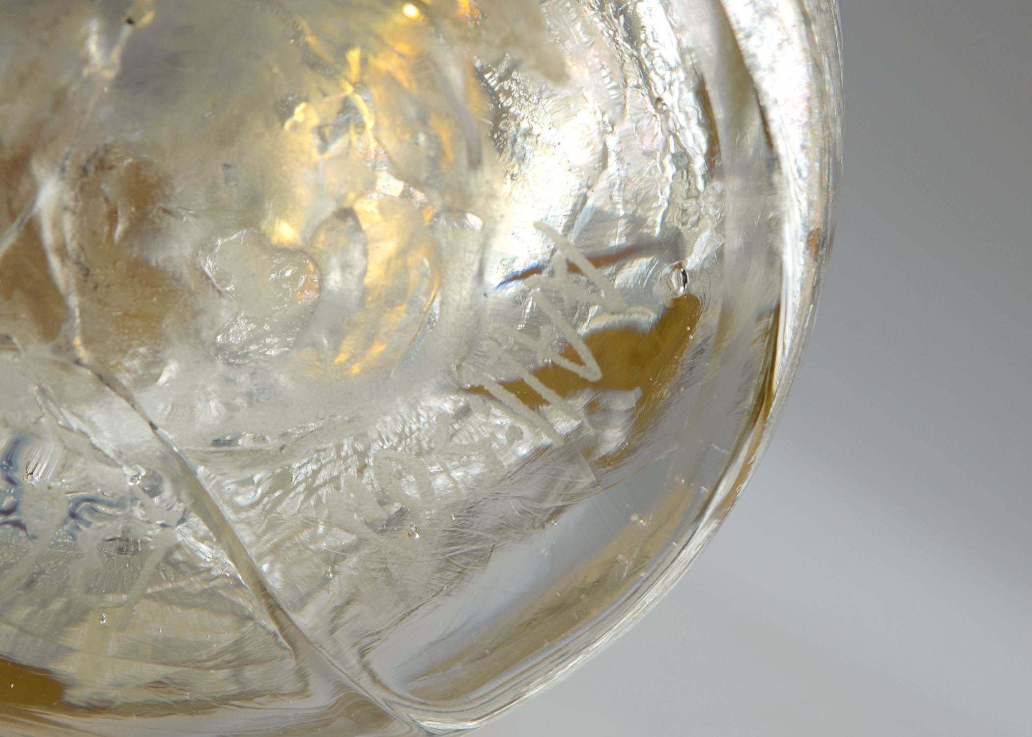 Arthur Allison Art Glass Vase, Hand Blown in Gold and Green Glass, Signed