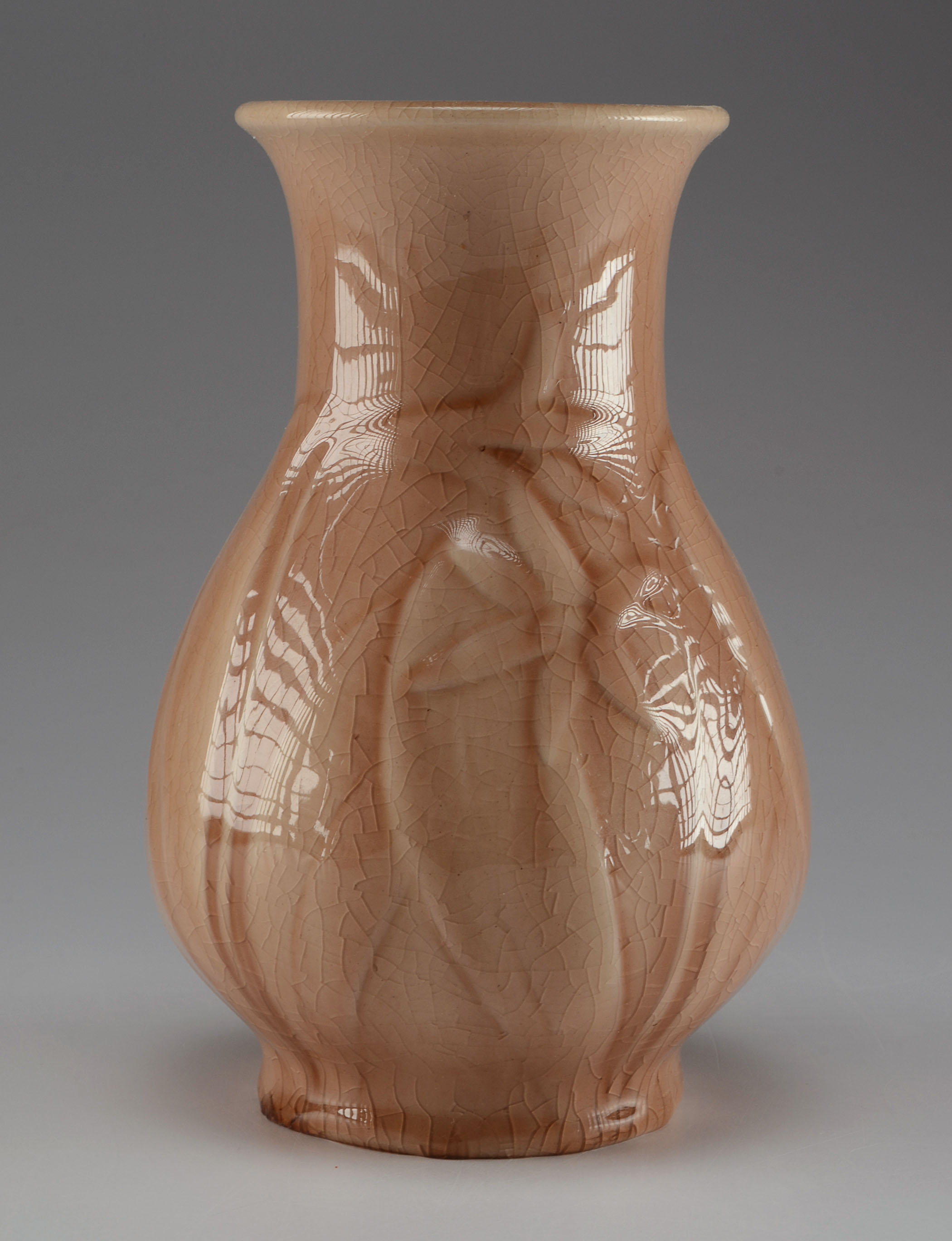 Rookwood Pottery Vase, WIne Madder Glaze, Embossed Floral Design