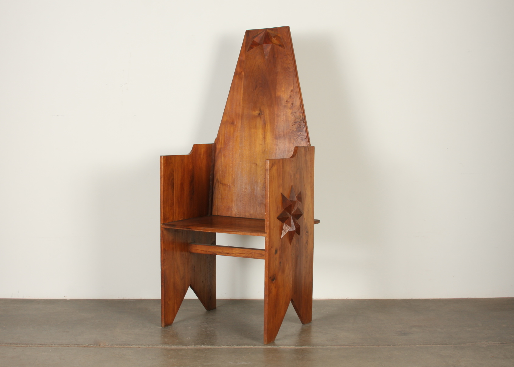 Walnut Prairie Style Hall Chair