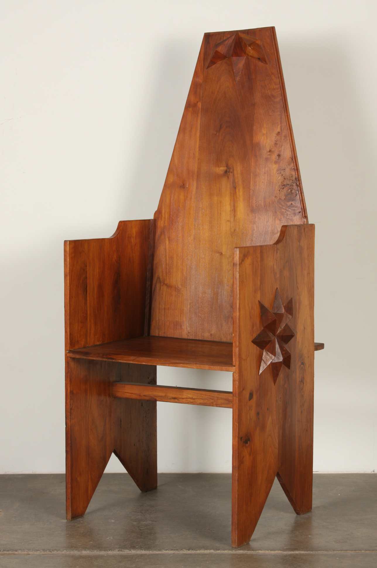 Walnut Prairie Style Hall Chair