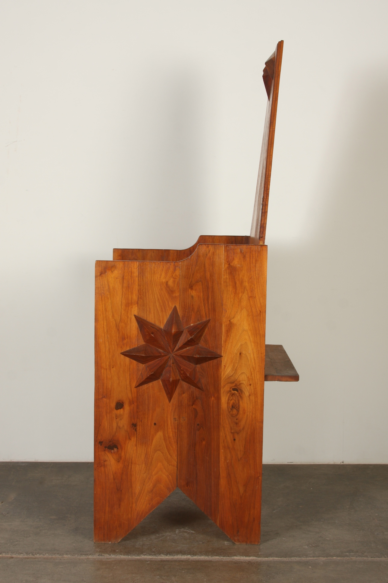 Walnut Prairie Style Hall Chair