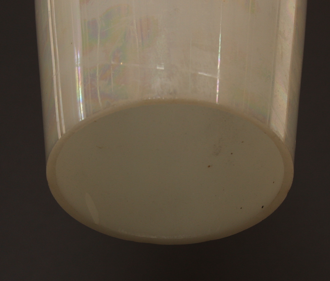 Pair of White Opalescent Glass Pendant Lights