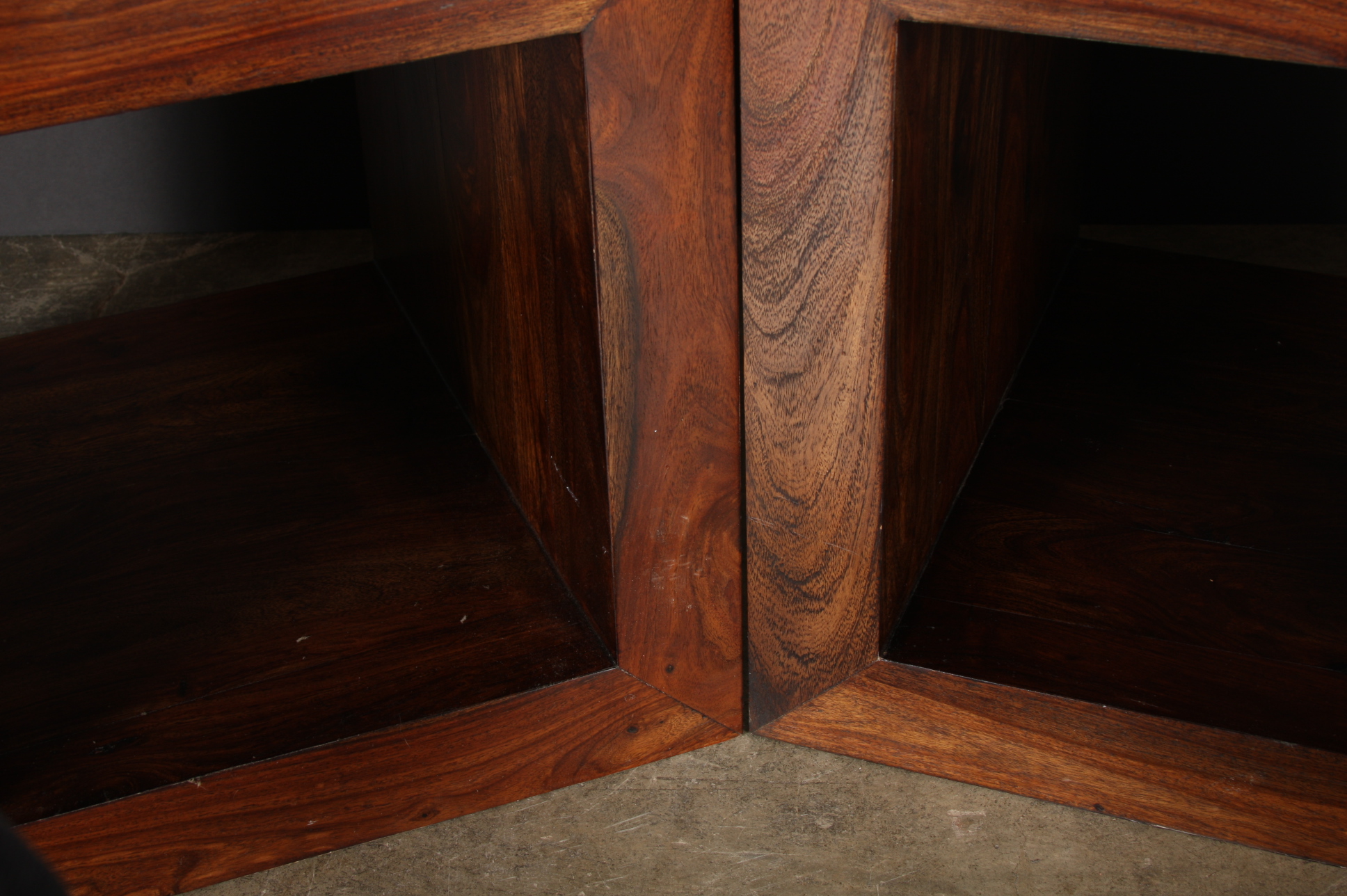 Contemporary Wood Hollow Cube end tables