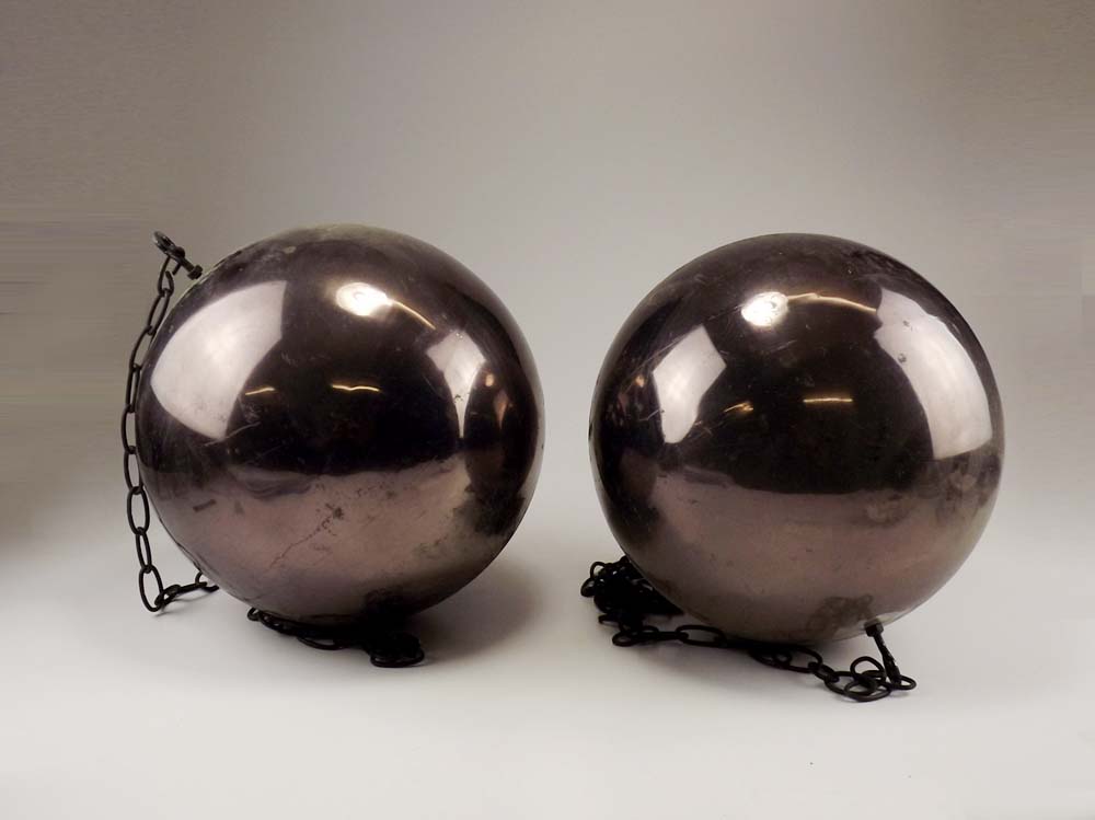 Midcentury Bronzed Metal Balls