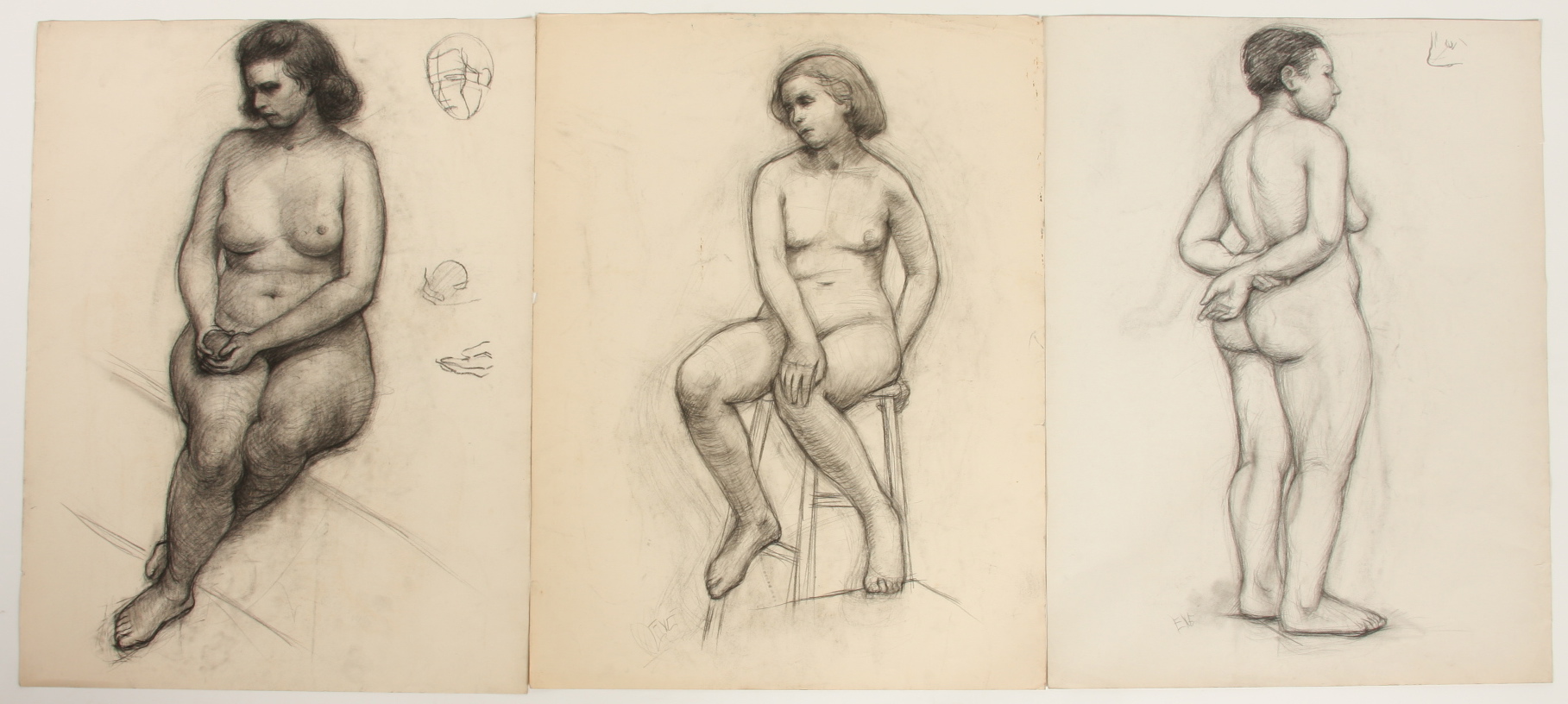 Evelyn Levy Shaw, Lot of 3 Sketches