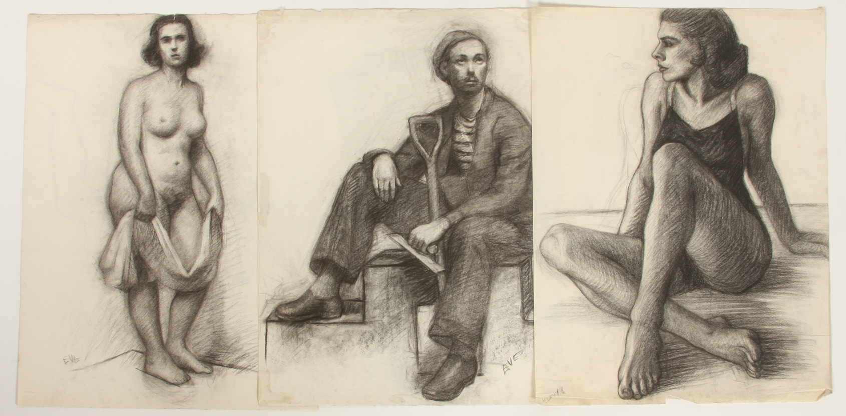 Evelyn Levy Shaw, Lot of 3 Sketches