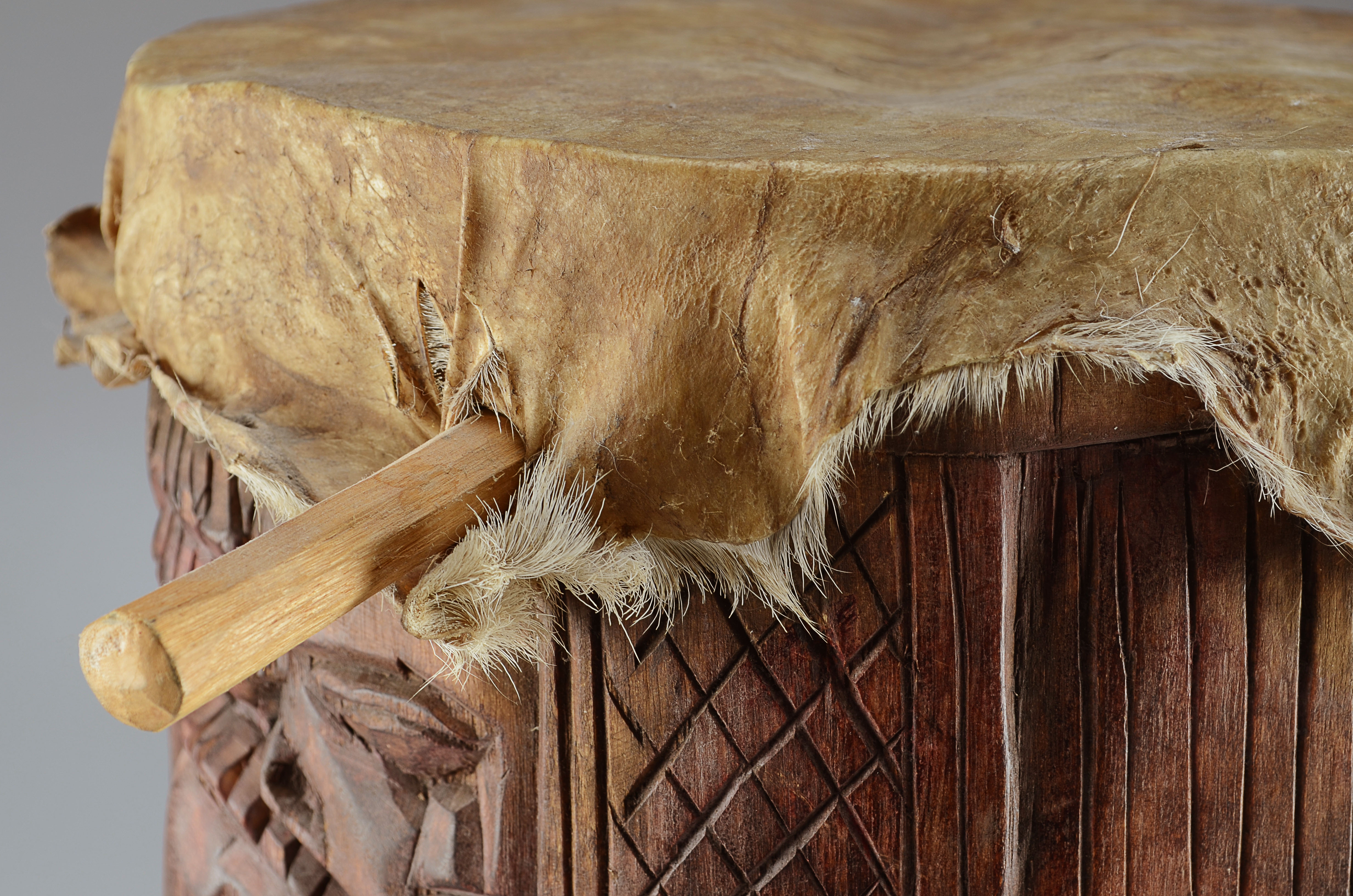 African Djembe, Hand Carved 