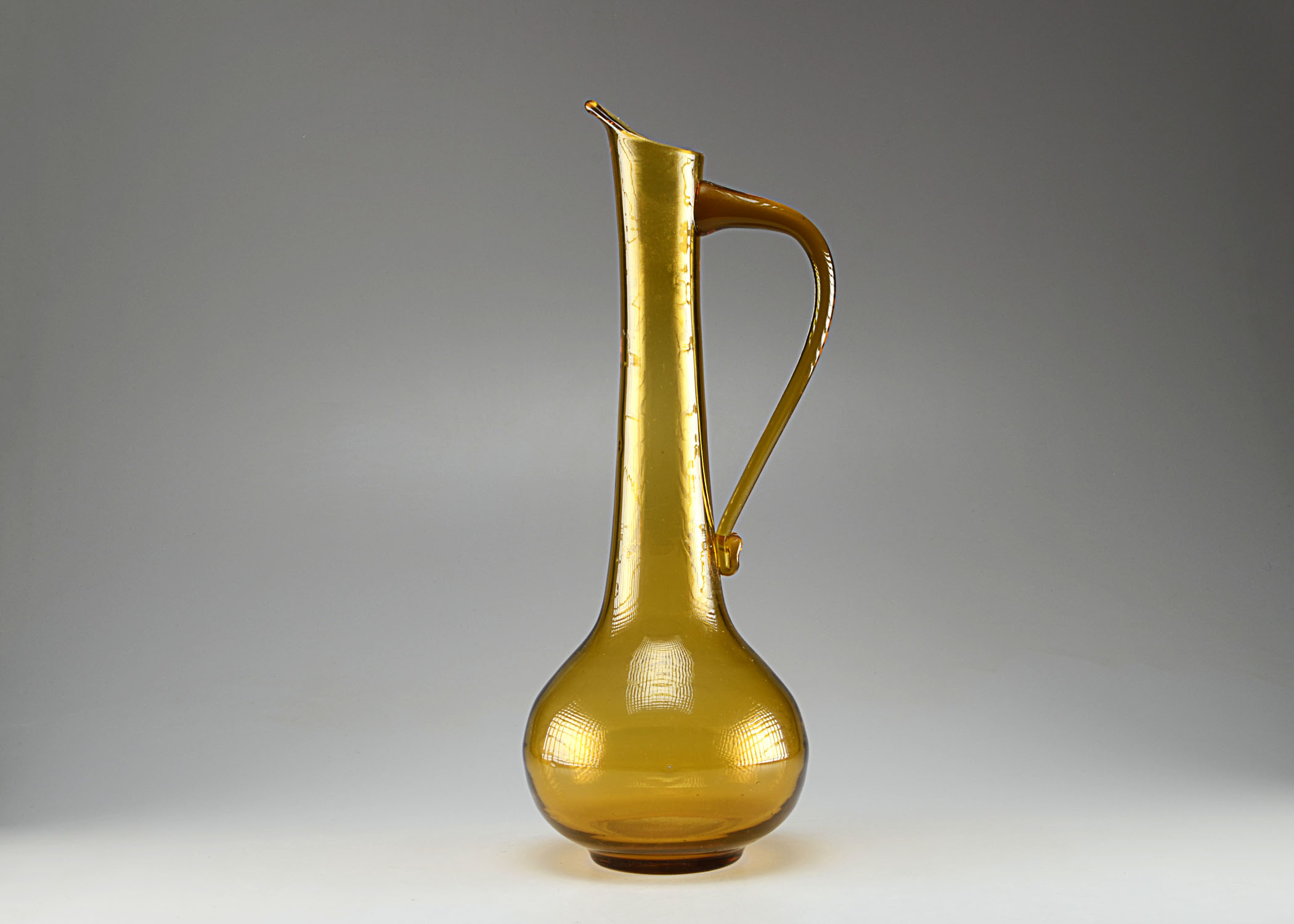 Large Hand Blown Amber Vase