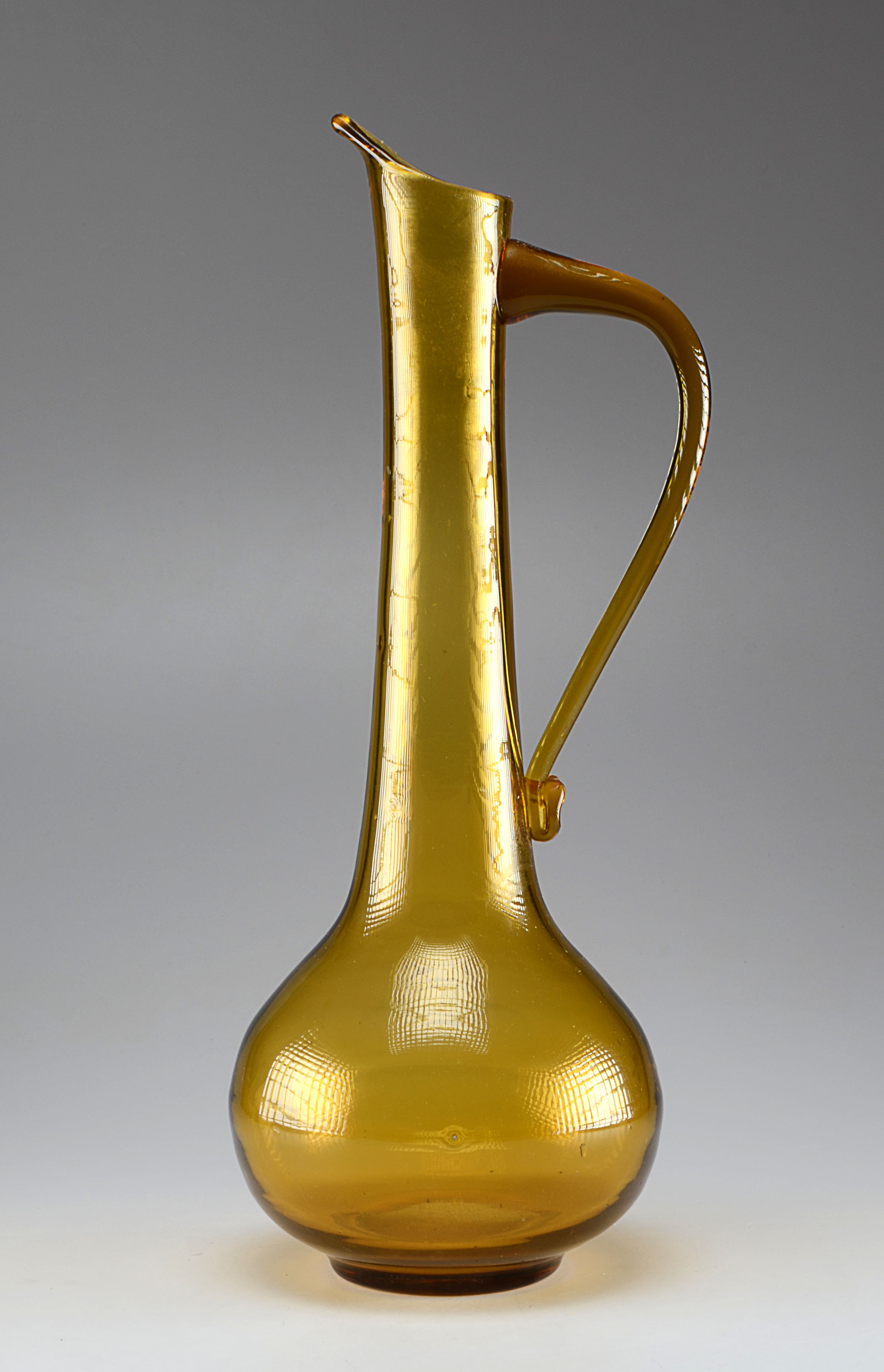 Large Hand Blown Amber Vase