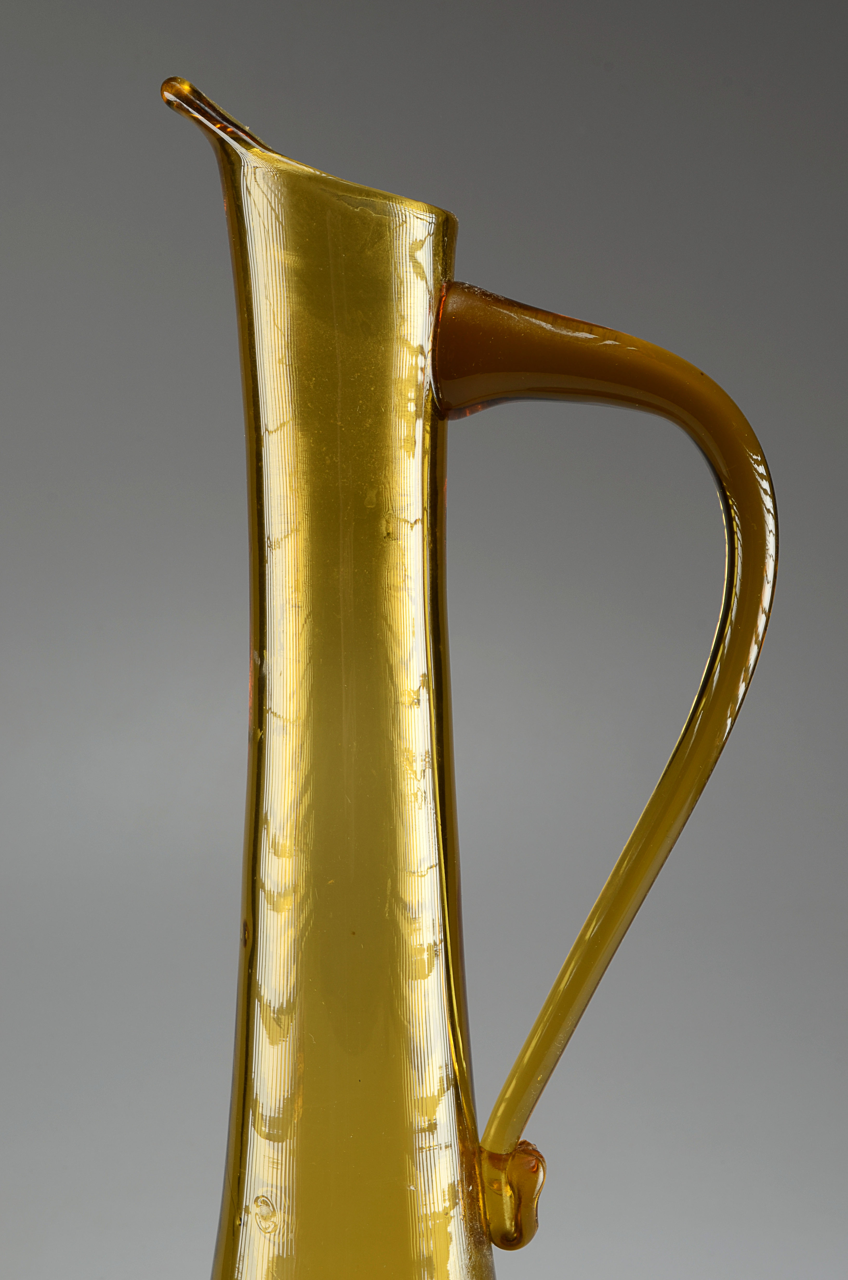 Large Hand Blown Amber Vase