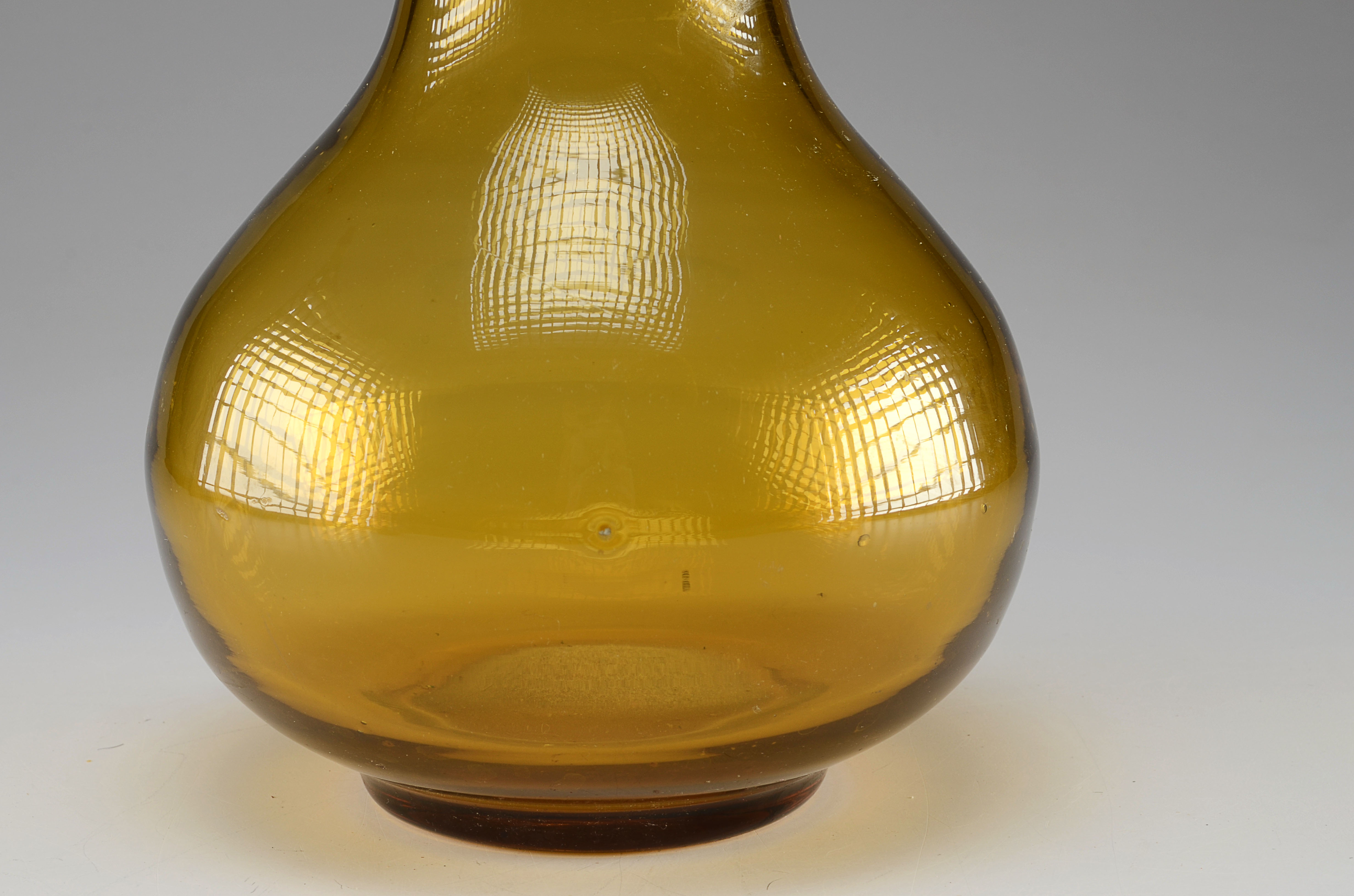 Large Hand Blown Amber Vase