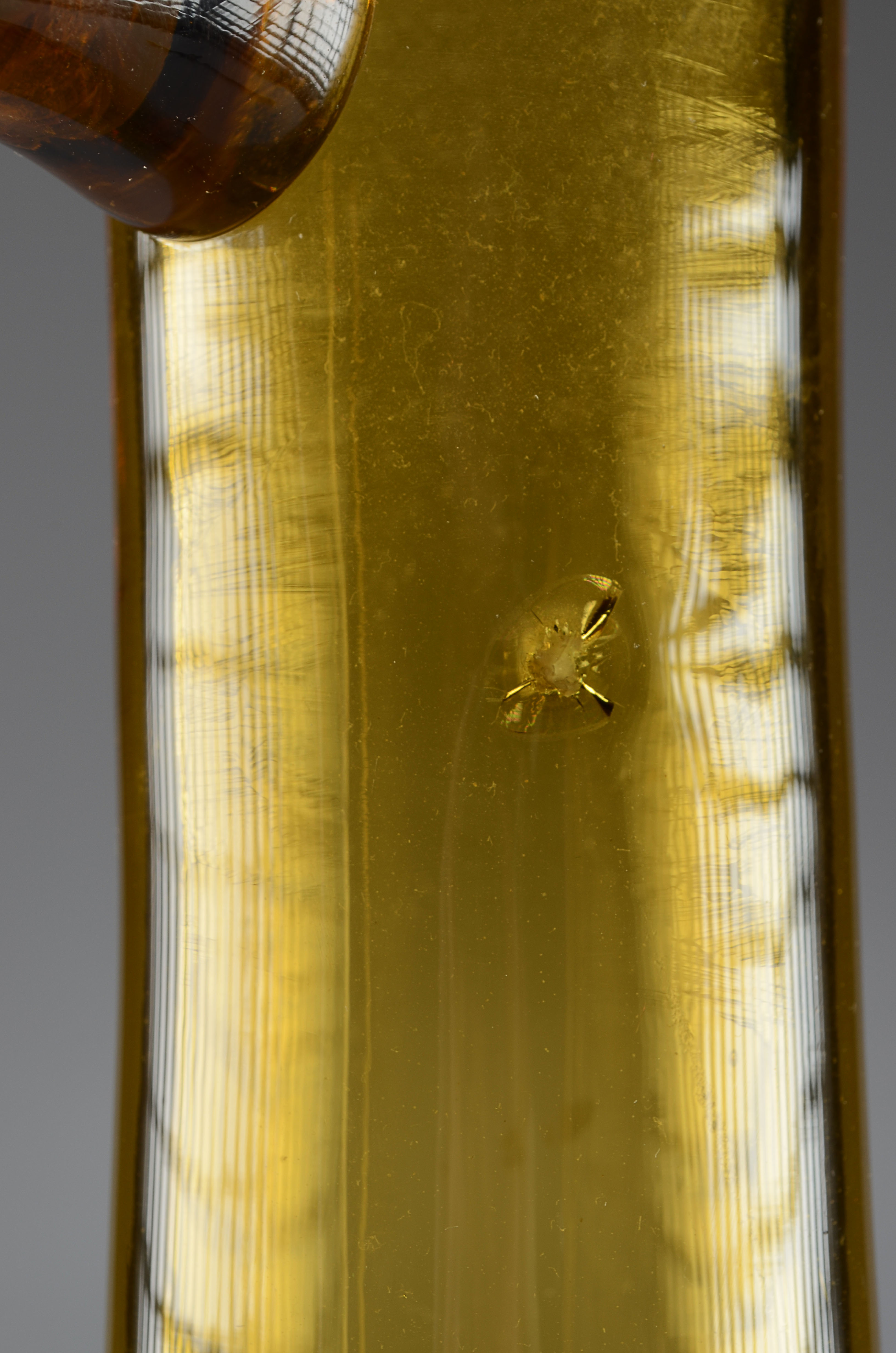 Large Hand Blown Amber Vase