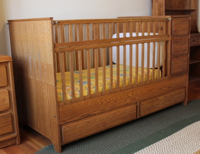 Oak Crib-n-Bed by Child Craft