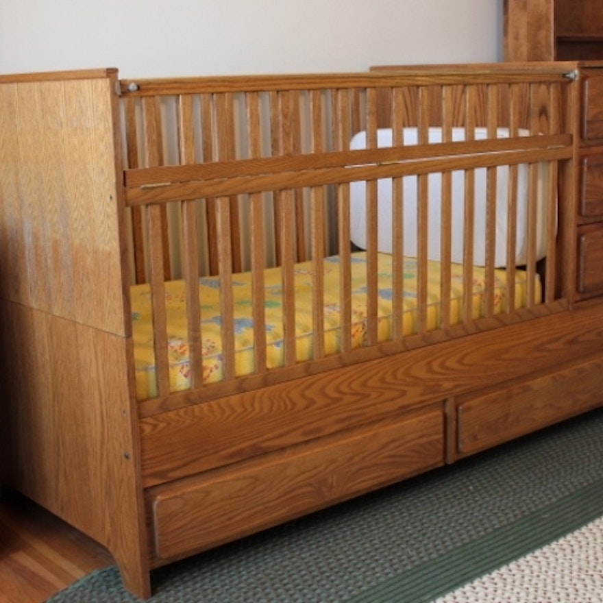 Oak Crib-n-Bed by Child Craft