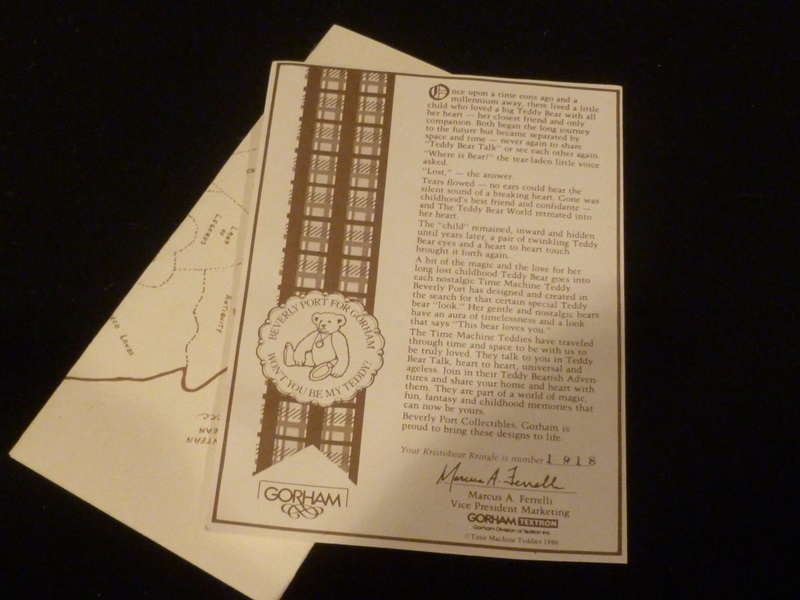 Kristobear Kringle Gorham Teddy Bear
