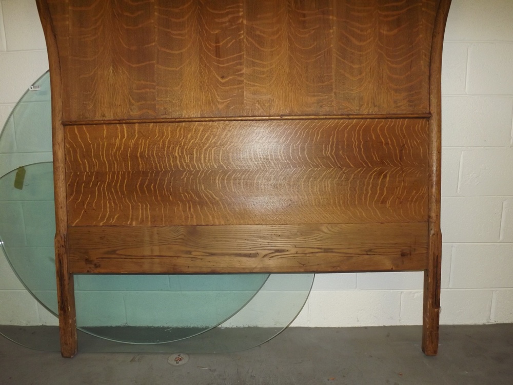 Art Nouveau Oak Headboard
