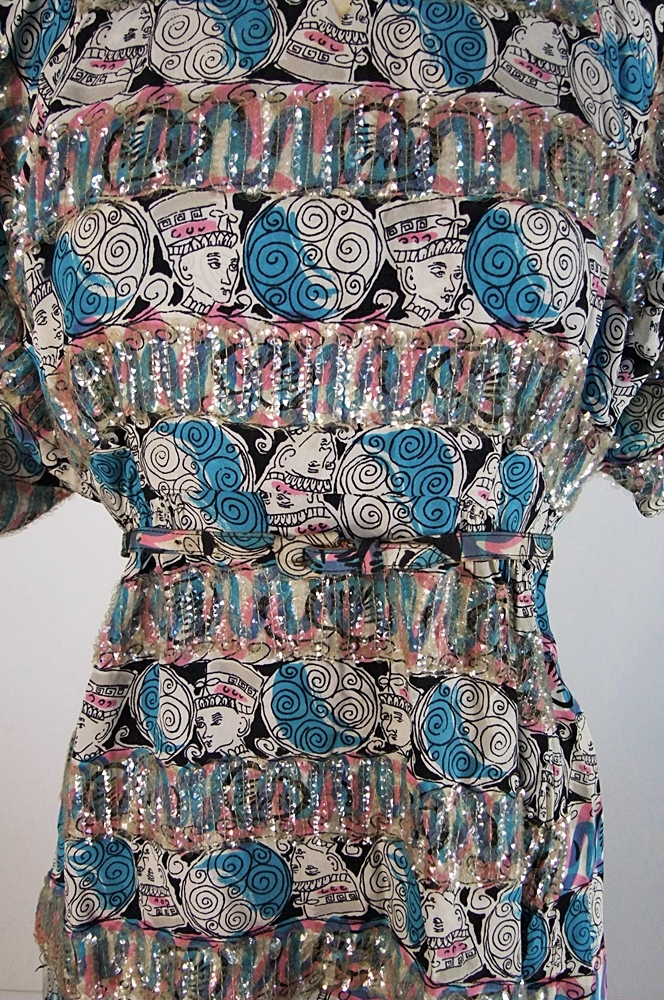 Mil Jay Original pure silk screenprint day dress 