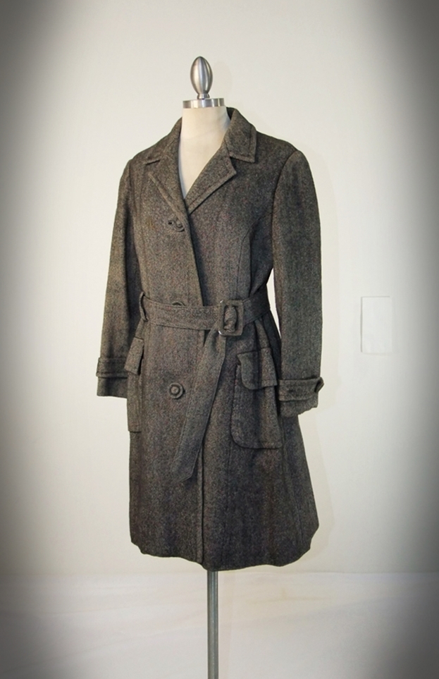 A custom made wool vintage tweed coat