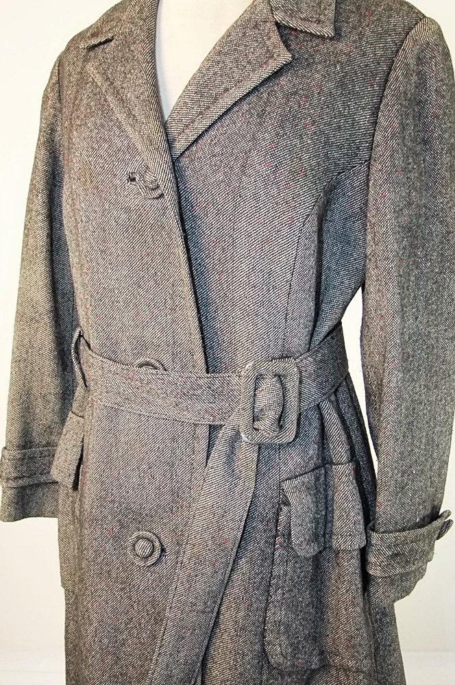 A custom made wool vintage tweed coat