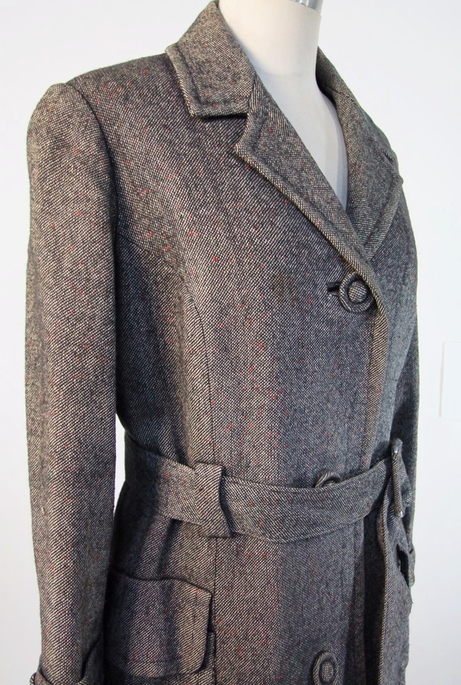 A custom made wool vintage tweed coat