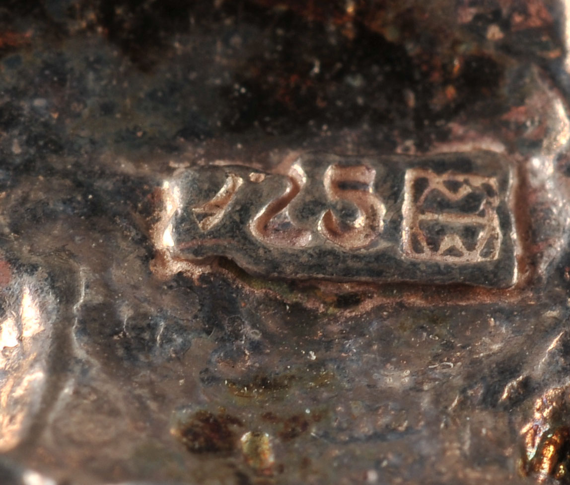 A sterling silver link necklace with a cast sterling silver panther pendant and a sterling silver link braclet