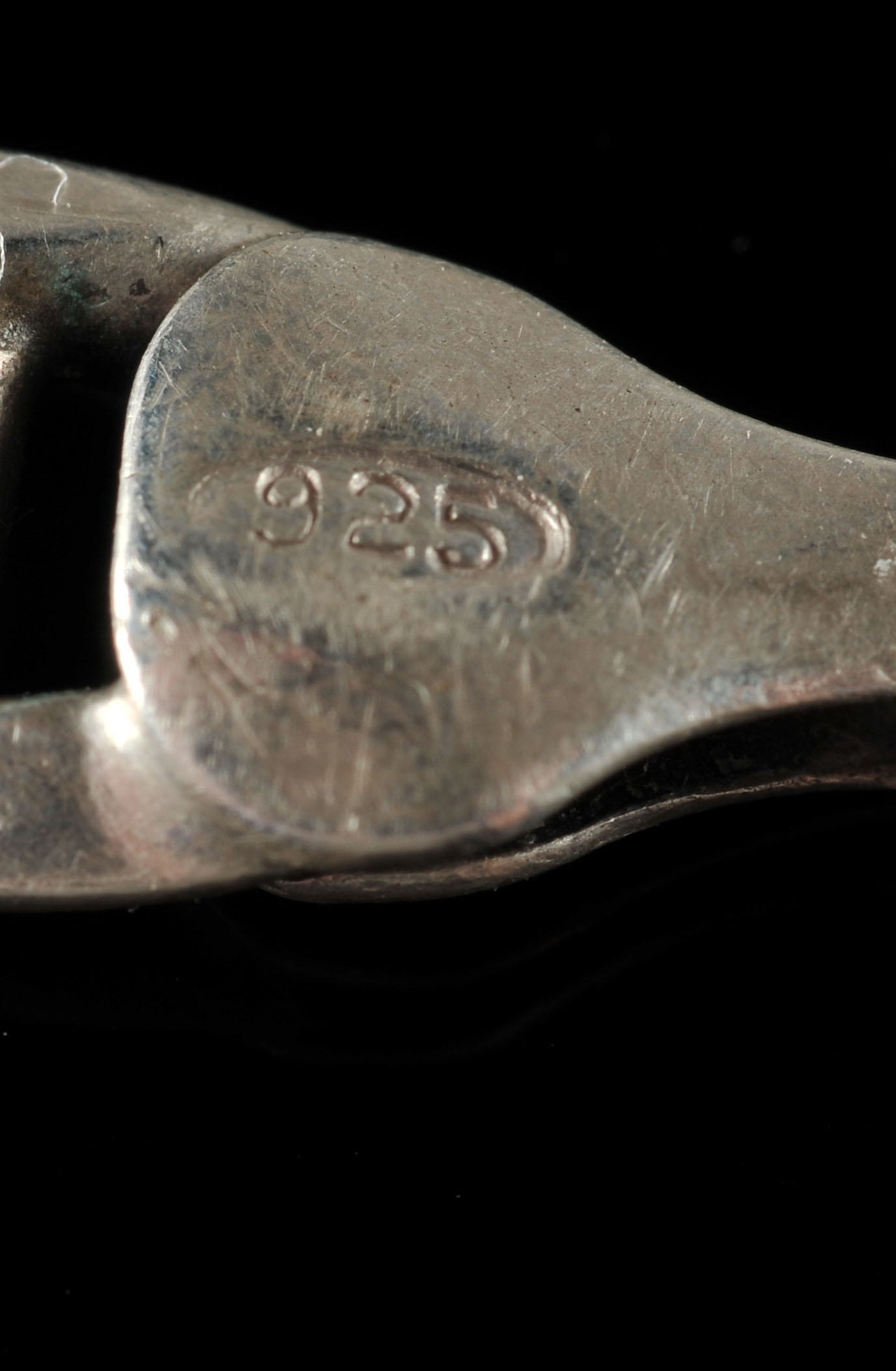 A sterling silver link necklace with a cast sterling silver panther pendant and a sterling silver link braclet