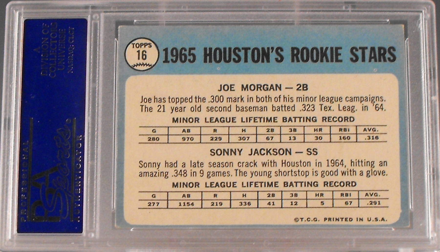 Joe Morgan rookie card