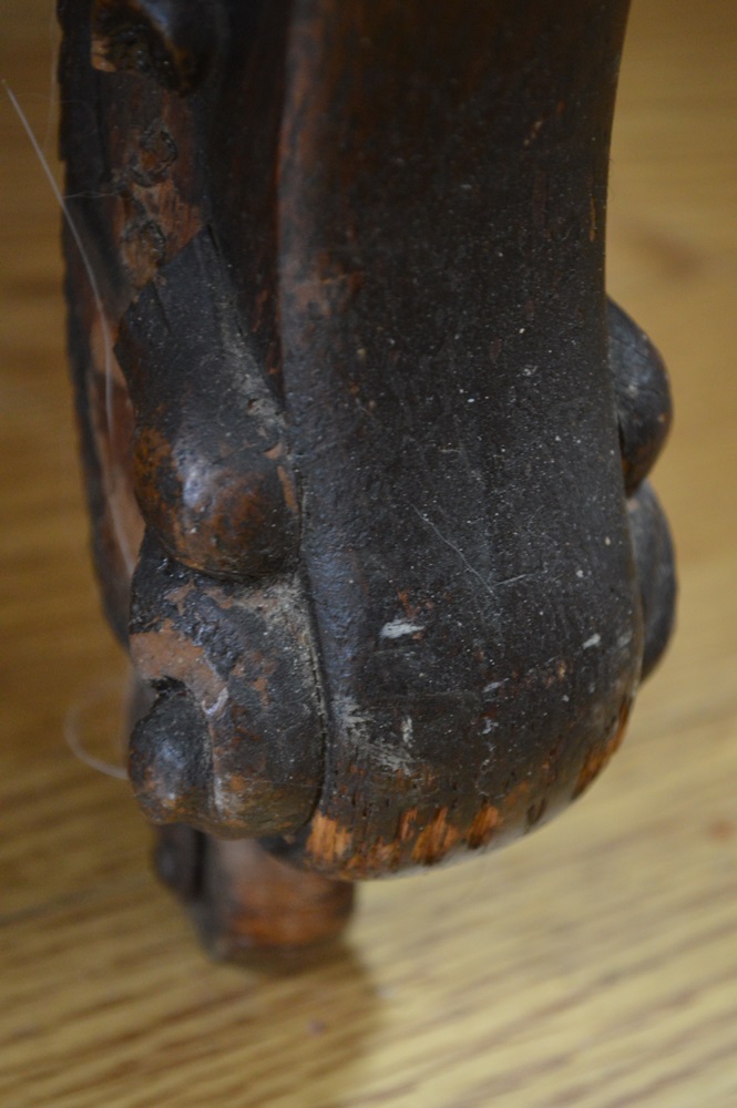 Antique Curio Cabinet with Oval Curved Glass