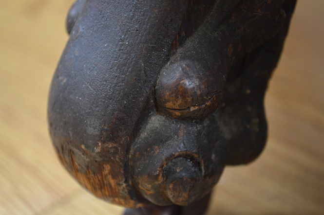 Antique Curio Cabinet with Oval Curved Glass