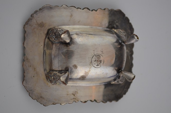 Antique Charles Howard Collins Silver Plate Salt & Pepper Ornate Dishes  