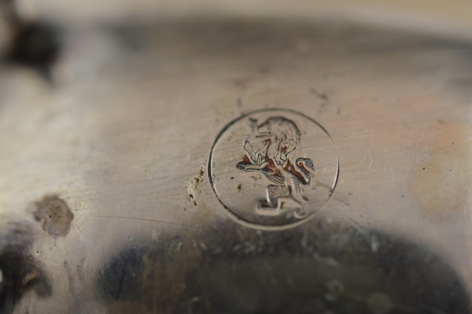 Antique Charles Howard Collins Silver Plate Salt & Pepper Ornate Dishes  