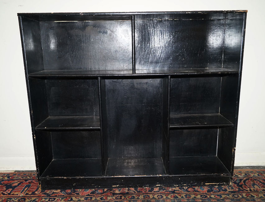 Vintage Wooden Bookcase and Books