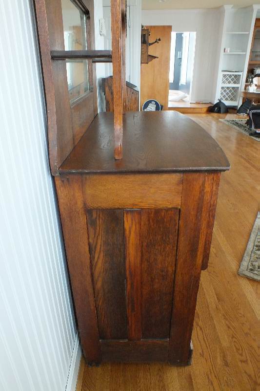 Antique Oak Sideboard with Mirror