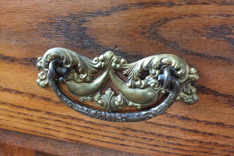 Antique Oak Sideboard with Mirror