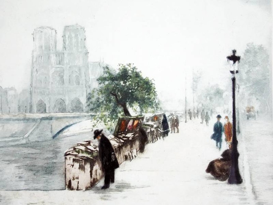 Henri Le Riche Etching of Notre Dame
