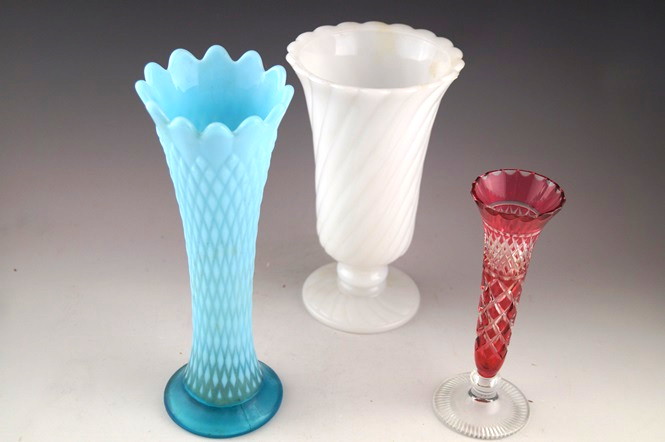 Three Vintage Glass Vases