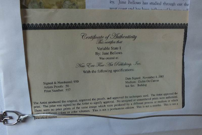  Pair of Jane Bellows Giclee on Canvas