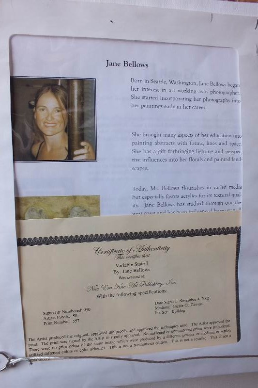  Pair of Jane Bellows Giclee on Canvas