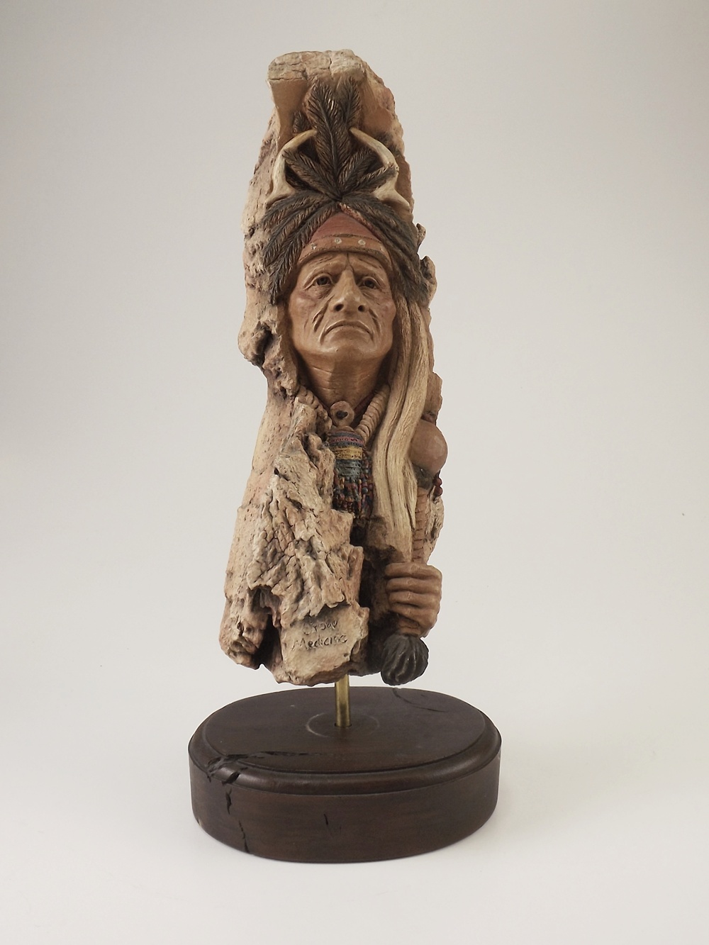 Native American Group with Sculptures, Signed