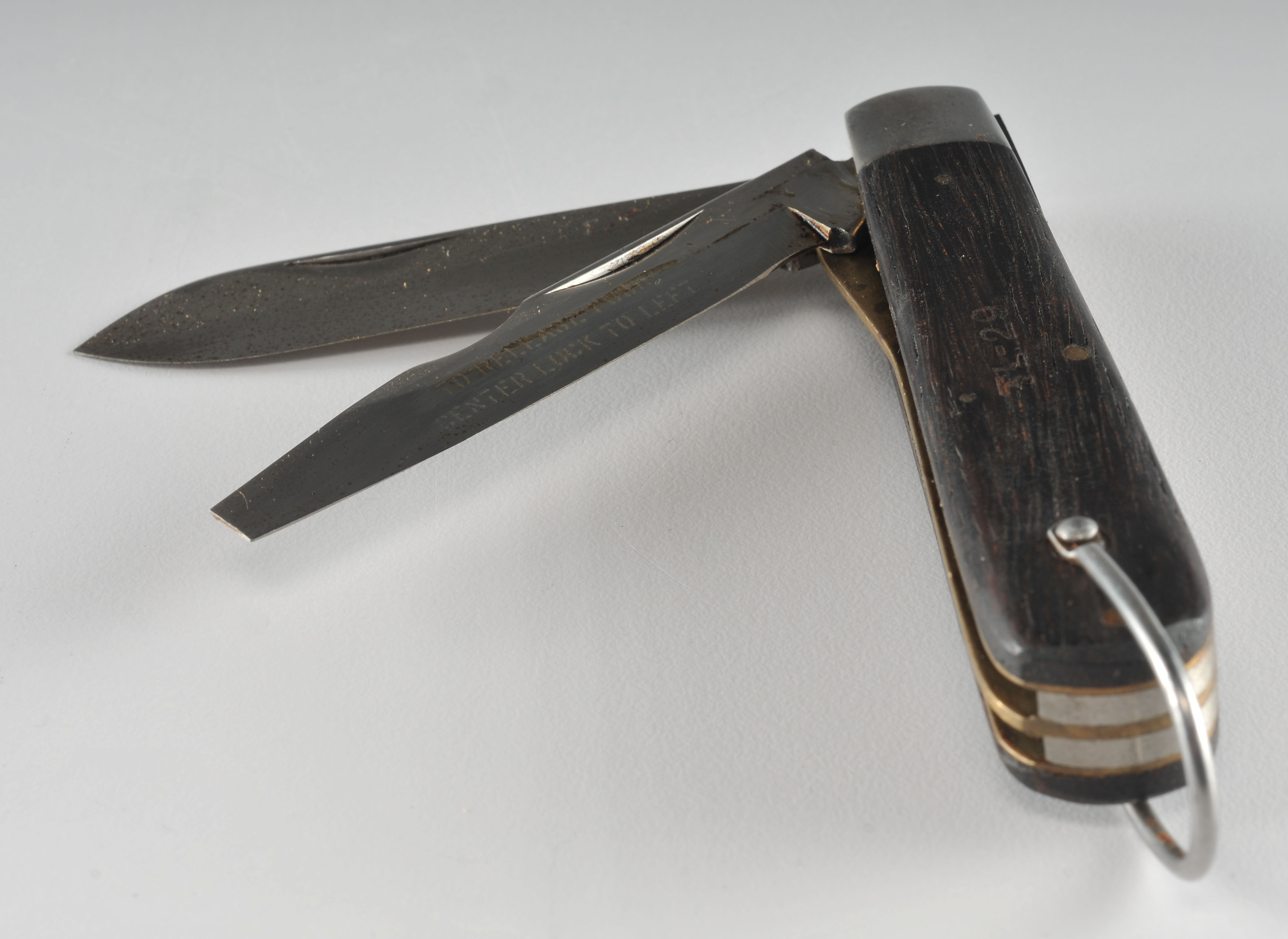 Camillus two blade pocket knife with wood handle